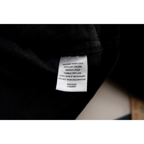 VTG Alfred Dunner Petite 12P Black jean denim jacket beaded artsy whimsygoth - Picture 6 of 6